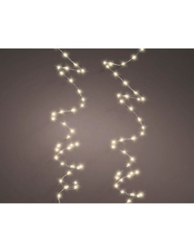 Guirnalda micro led 378 leds luz cálida exterior cable alambre plateado 6 m