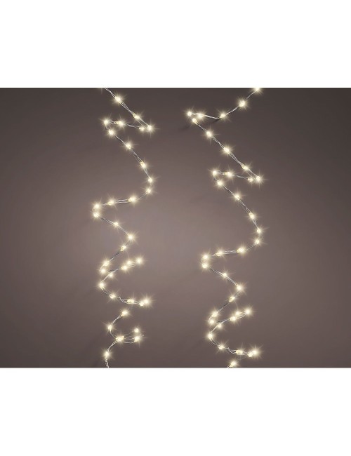 Guirnalda micro led 378 leds luz cálida exterior cable alambre plateado 6 m