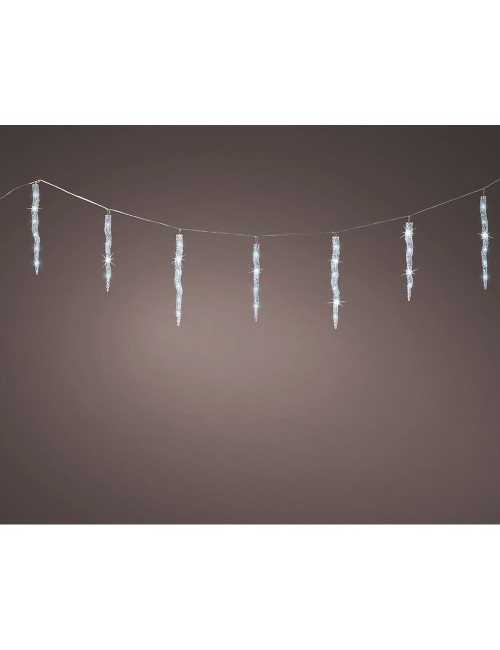 Cortina led carámbanos 60 leds, luz fría, exterior, 3,6 m