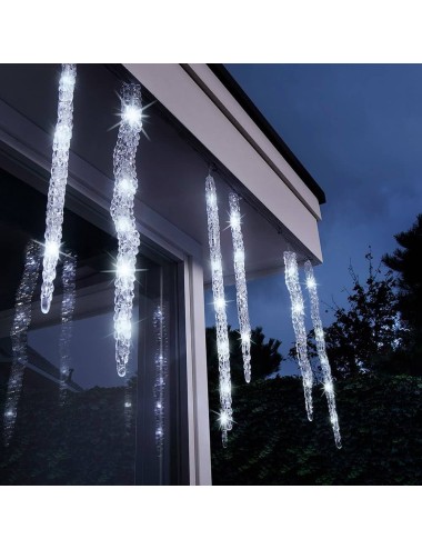 Cortina led carámbanos 60 leds, luz fría, exterior, 3,6 m