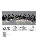 Guirnalda solar recargable, 768 leds, multifunción, luz cálida, exterior, 5,6 m