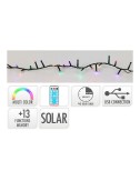 Guirnalda solar recargable, 768 leds, multifunción, multicolor, exterior, 5,6 m
