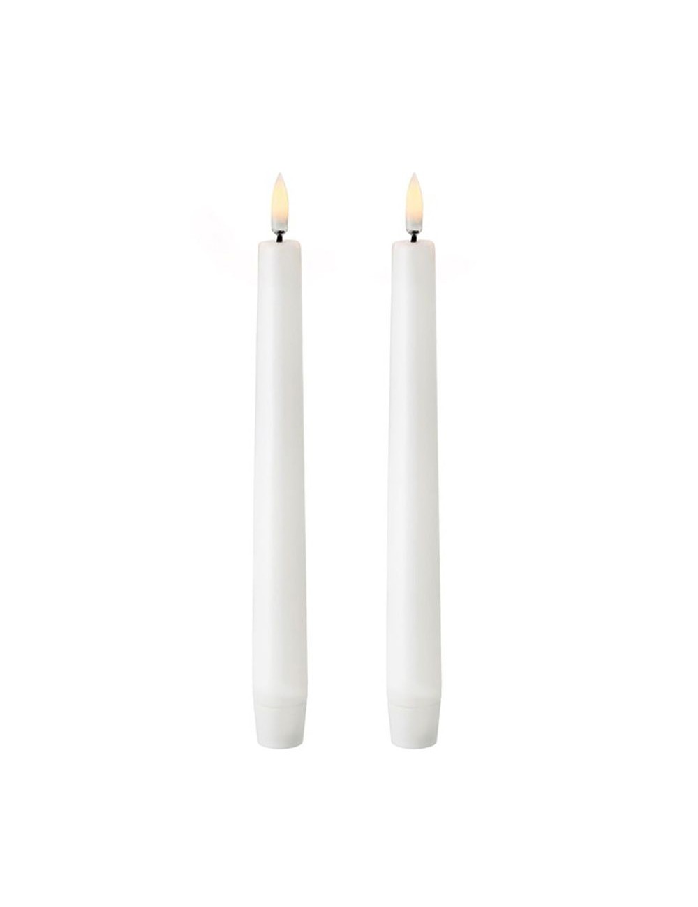 Vela de cera led color blanco ø2,2 x 24,5 cm. pack 2 uds