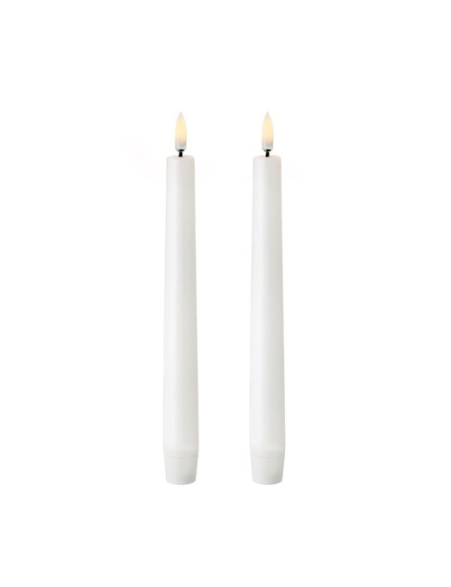 Vela de cera led color blanco ø2,2 x 24,5 cm. pack 2 uds