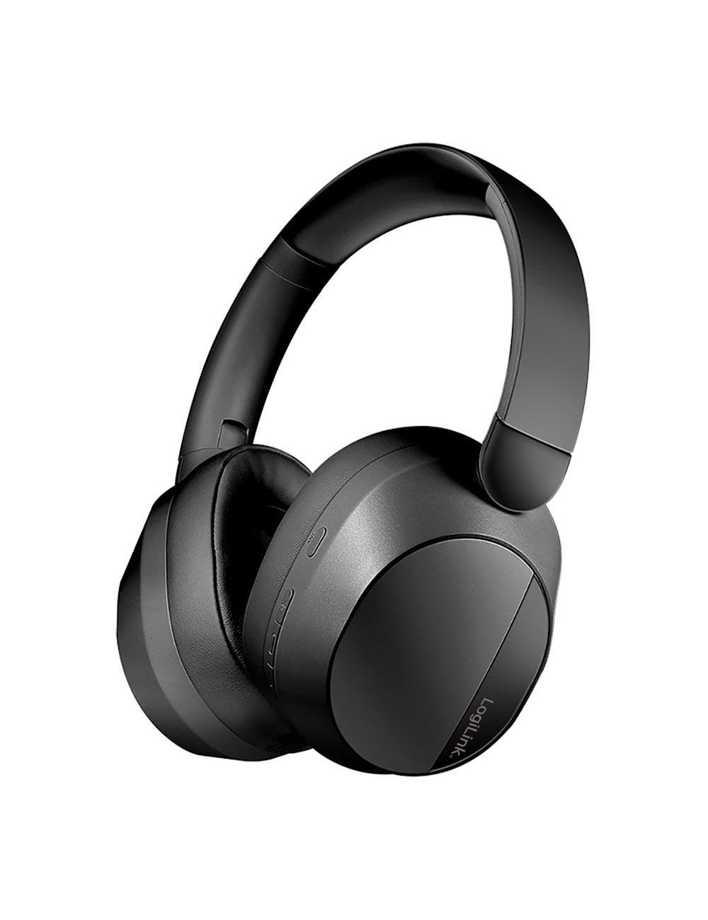 Auriculares plegables negros con bluetooth 6.0, cancelación activa del ruido y micrófono