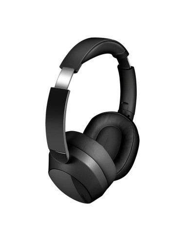 Auriculares plegables negros con bluetooth 6.0, cancelación activa del ruido y micrófono