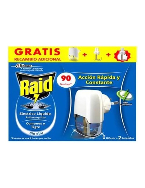 Aparato difusor líquido antimosquito + 2 recambios de 45 noches