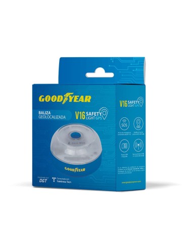 Baliza v16 de emergencia homologada conectada geolocalizable con dgt 3.0 alert wise goodyear