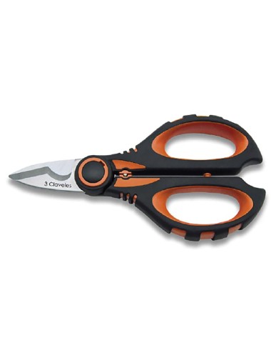 Tijera electricista multifunción de acero inoxidable con funda, 16 cm