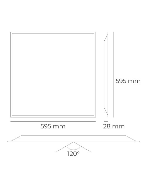 Panel led, 40 w, 3cct (3000-4000-6500 k), 4800 lm, 595 x 595 x 28 mm