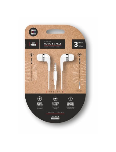 Auriculares eartech con conector mini-jack blancos