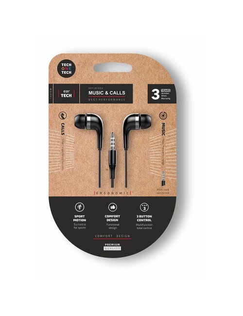 Auriculares eartech con conector mini-jack negros