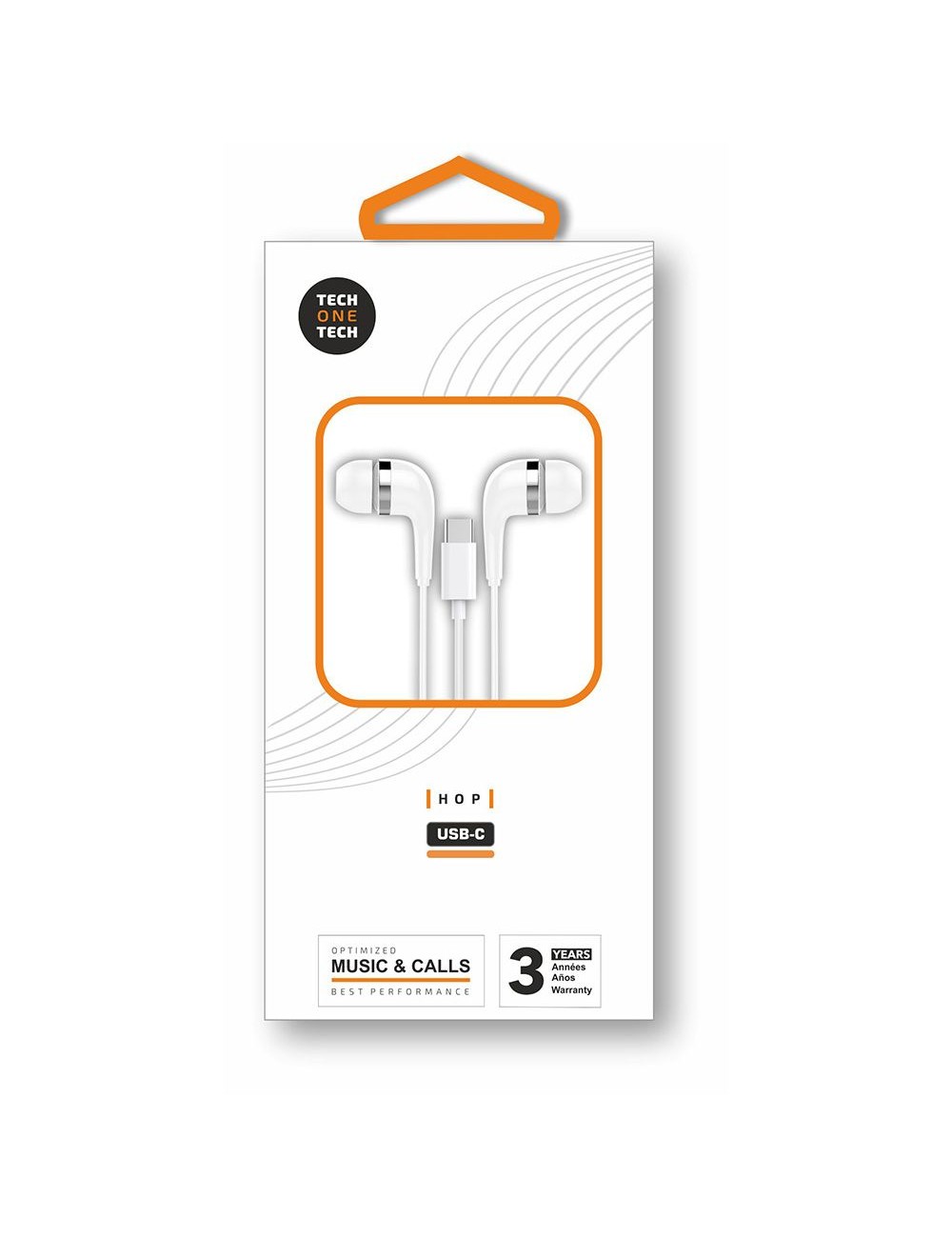 Auriculares hop con conector usb-c blancos