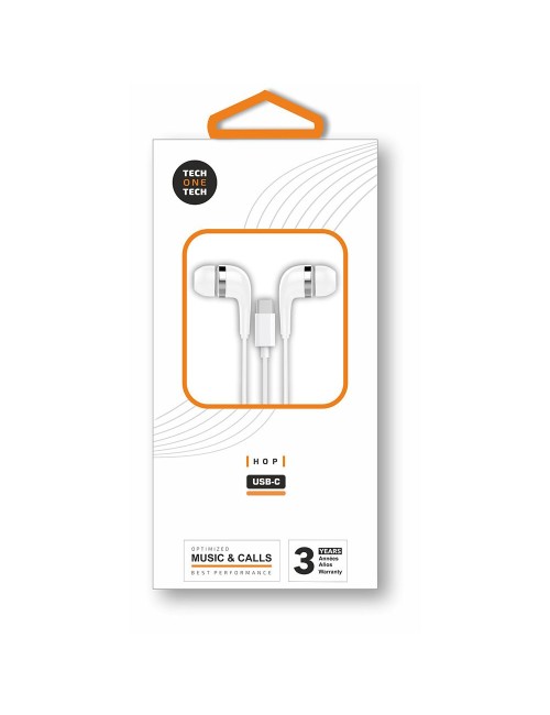 Auriculares hop con conector usb-c blancos