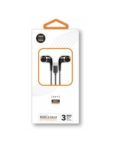 Auriculares hop con conector usb-c negros