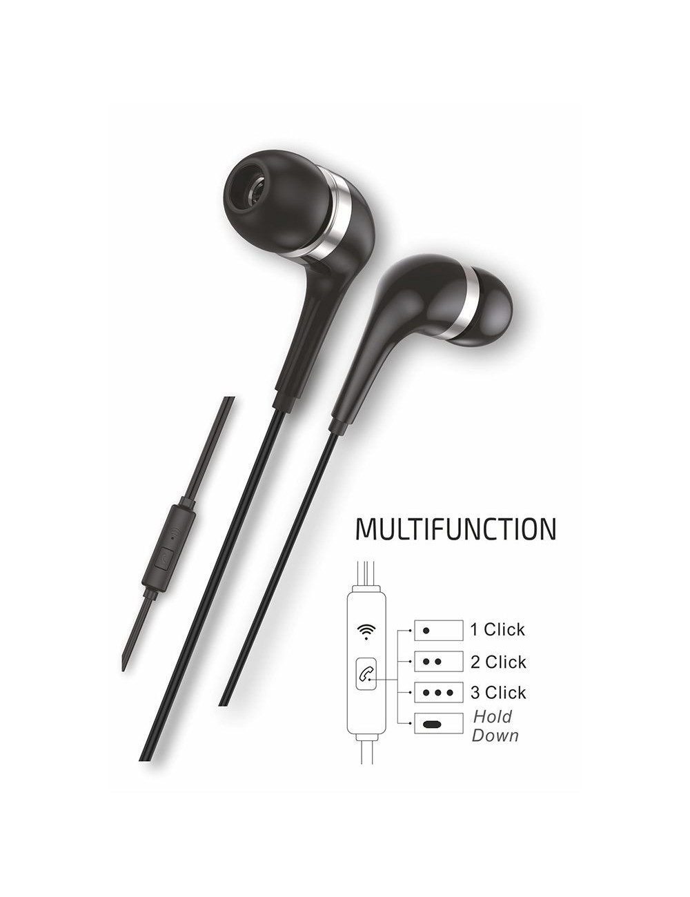 Auriculares hop con conector usb-c negros