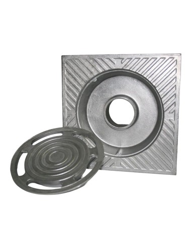 Sumidero de patio de aluminio, classic, 15 x 15 cm