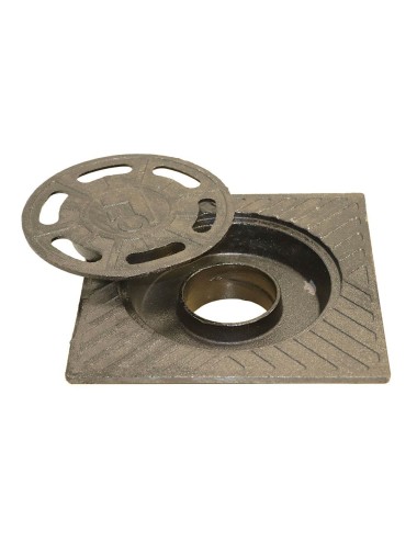 Sumidero de patio, fundición, forja, 25 x 25 cm