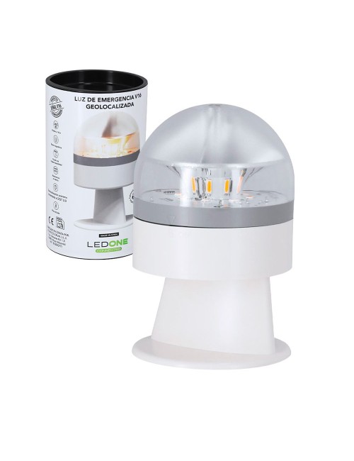 Baliza v16 de emergencia homologada conectada geolocalizable con dgt 3.0 pf erum vial blanca, sin ean individual