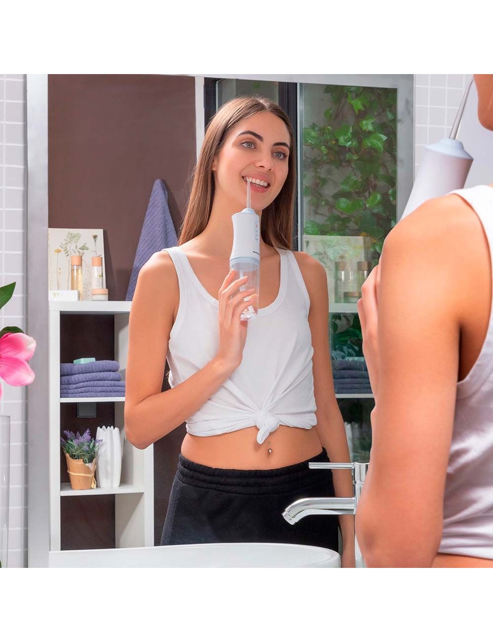 Irrigador dental recargable portátil, denter, 4 w, 6 x 6 x 21 cm