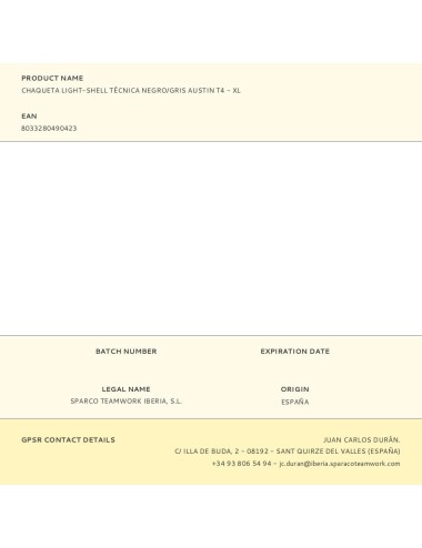 Chaqueta light-shell tech técnica, negra/gris, austin, t4 - xl