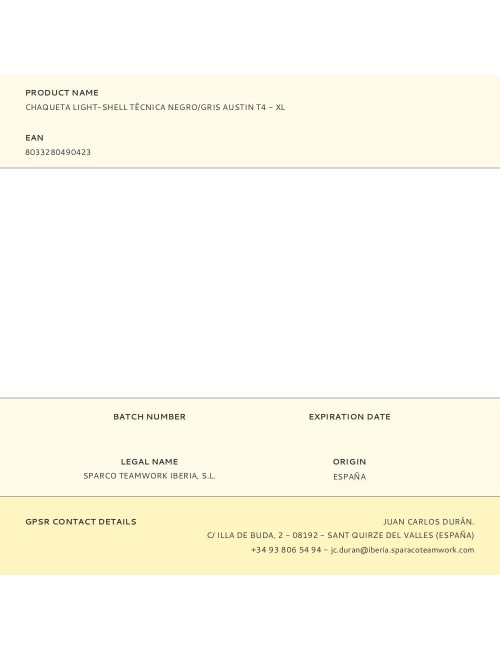 Chaqueta light-shell tech técnica, negra/gris, austin, t4 - xl