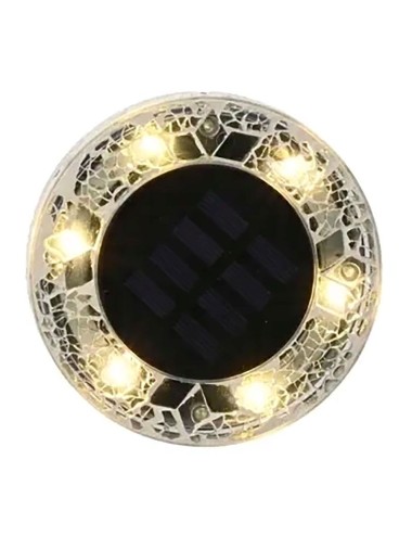 Estaca solar redonda de cristal mosaico, 6 leds, 7 lm, ø11,5 x 13 cm