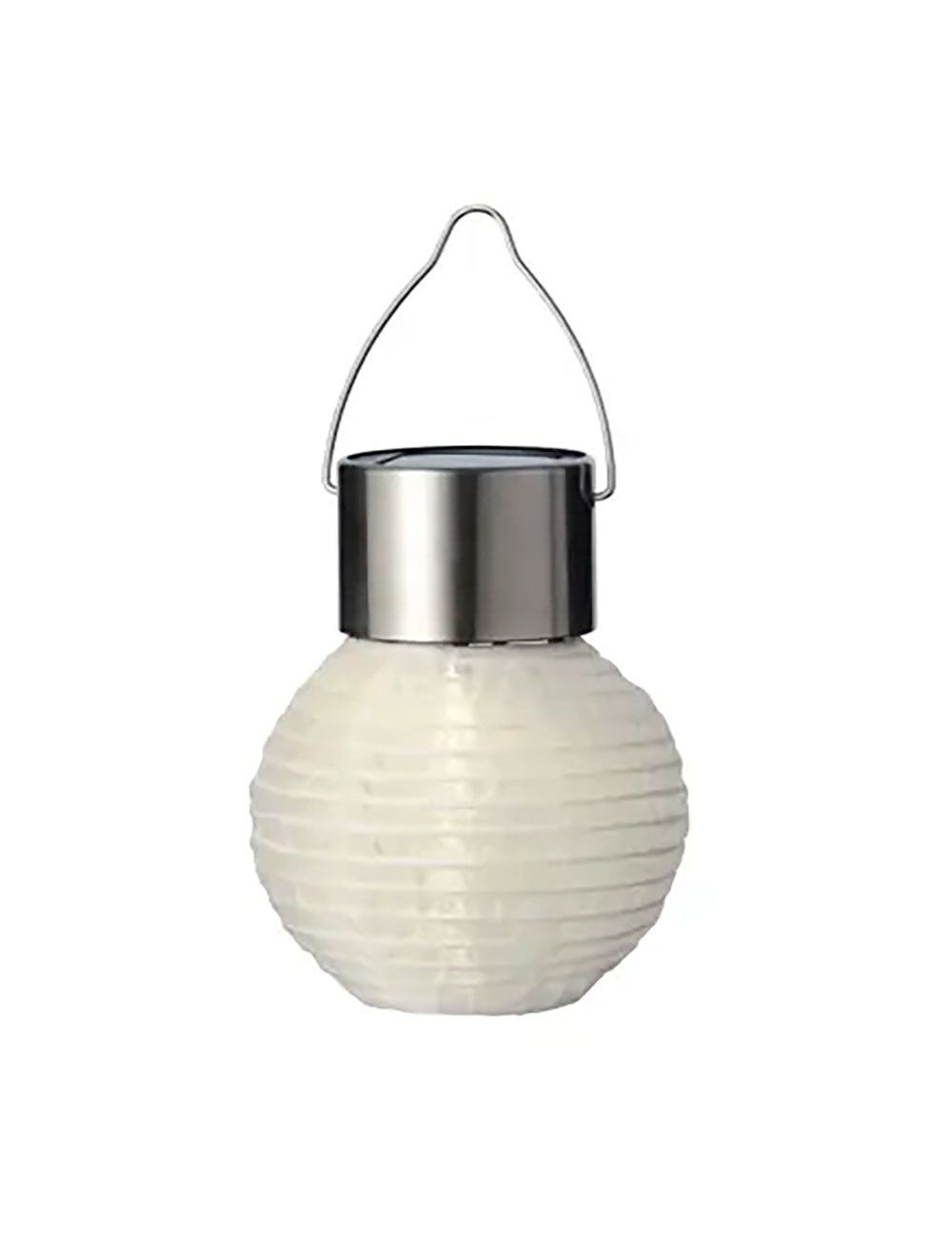 Farolillo redondo solar, blanco, ø7 x 9,5 cm