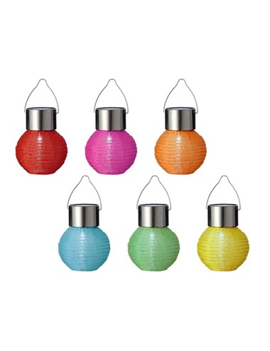 Farolillo redondo solar, colores surtidos, ø7 x 9,5 cm