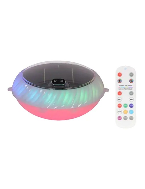 Luz solar flotante, 20 leds, 70 im, ip68, con 10 funciones, ø20 x 10 cm