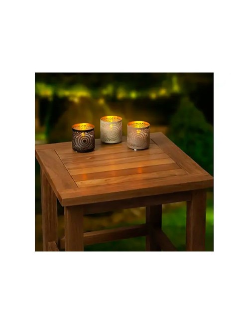 Vela solar con efecto de llama, ø8,5 x 8 cm, colores surtidos