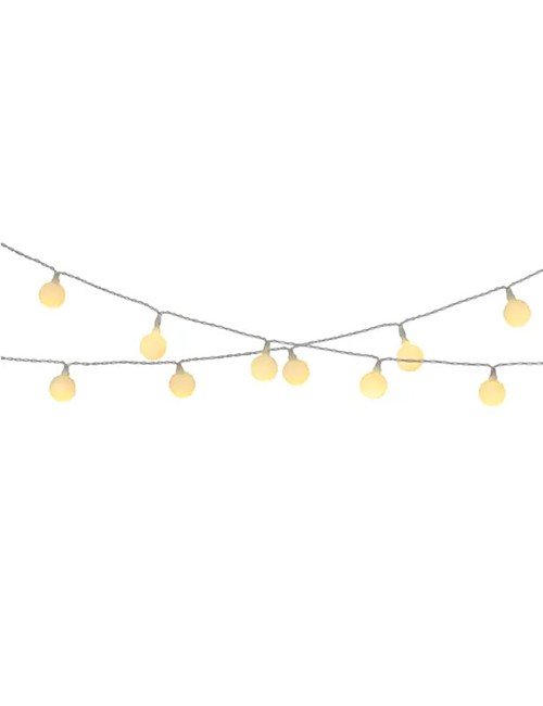 Guirnalda solar 30 leds, 3 lm, luz blanca cálida, ip44, 2,9 m