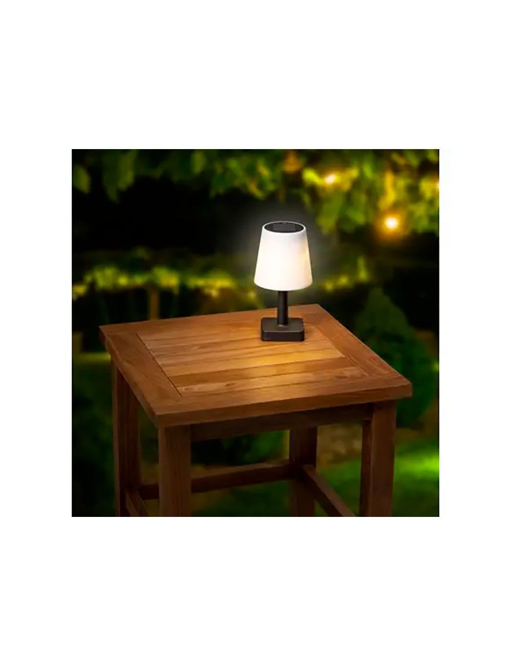 Lámpara solar de sobremesa, negra y blanca, ø12 x 23 cm