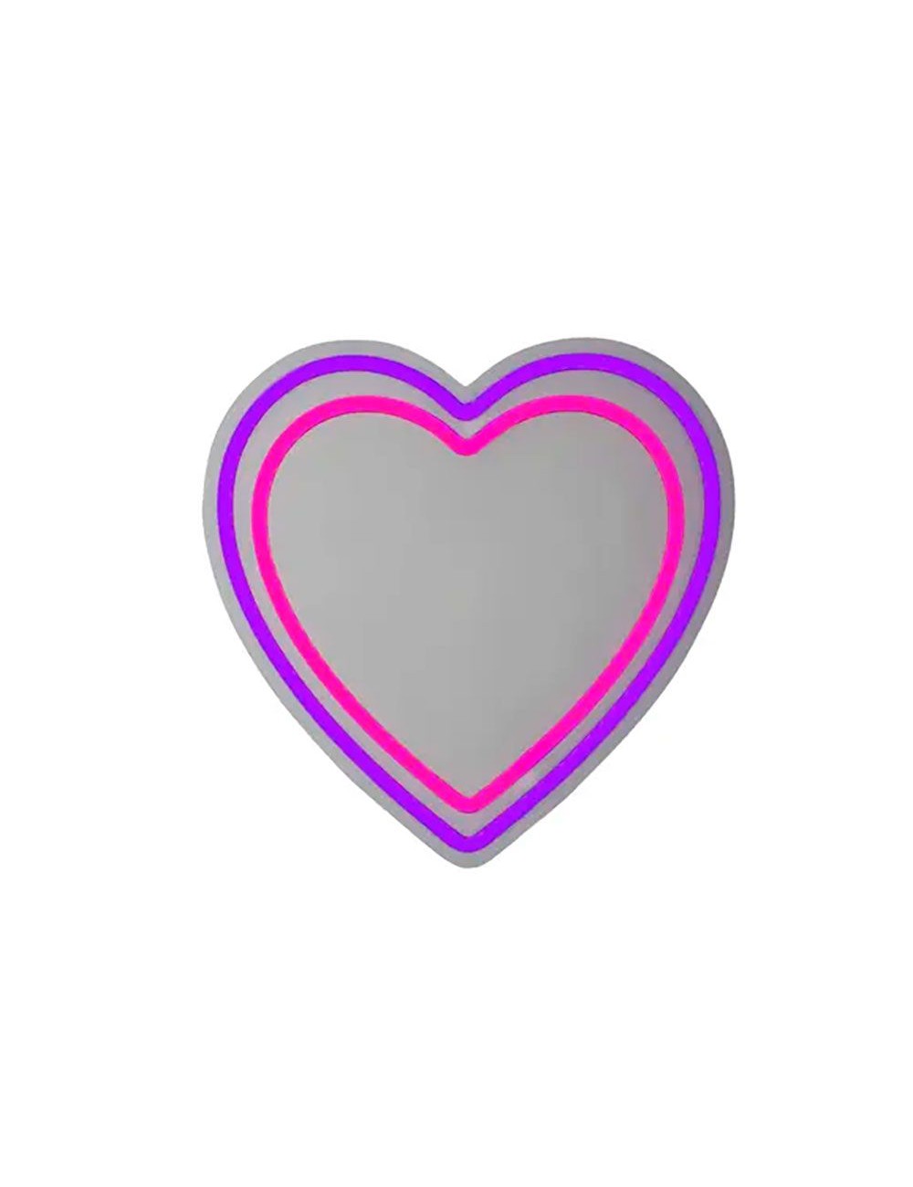 Luz led neón decorativa corazón - espejo, 33 x 2 x 32 cm