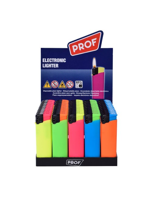 Encendedor electrónico rubber touch, colores surtidos euro/u