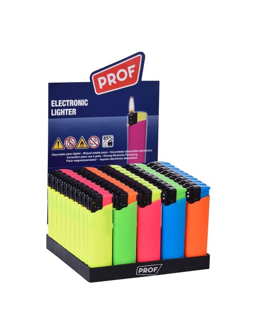 Encendedor electrónico rubber touch, colores surtidos euro/u