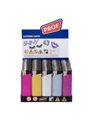 Encendedor electrónico shiny, colores surtidos euro/u