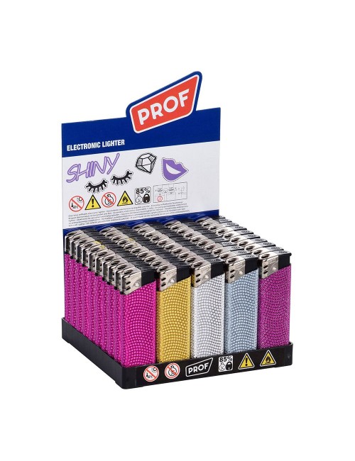 Encendedor electrónico shiny, colores surtidos euro/u