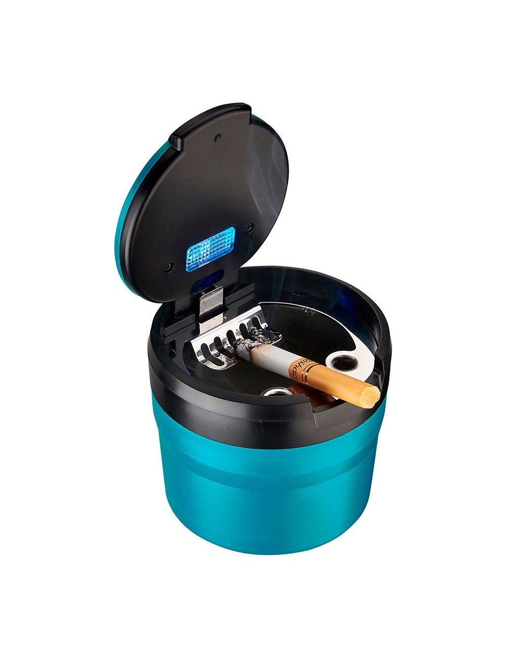 Cenicero redondo con led, colores surtidos, ø8 x 7 cm