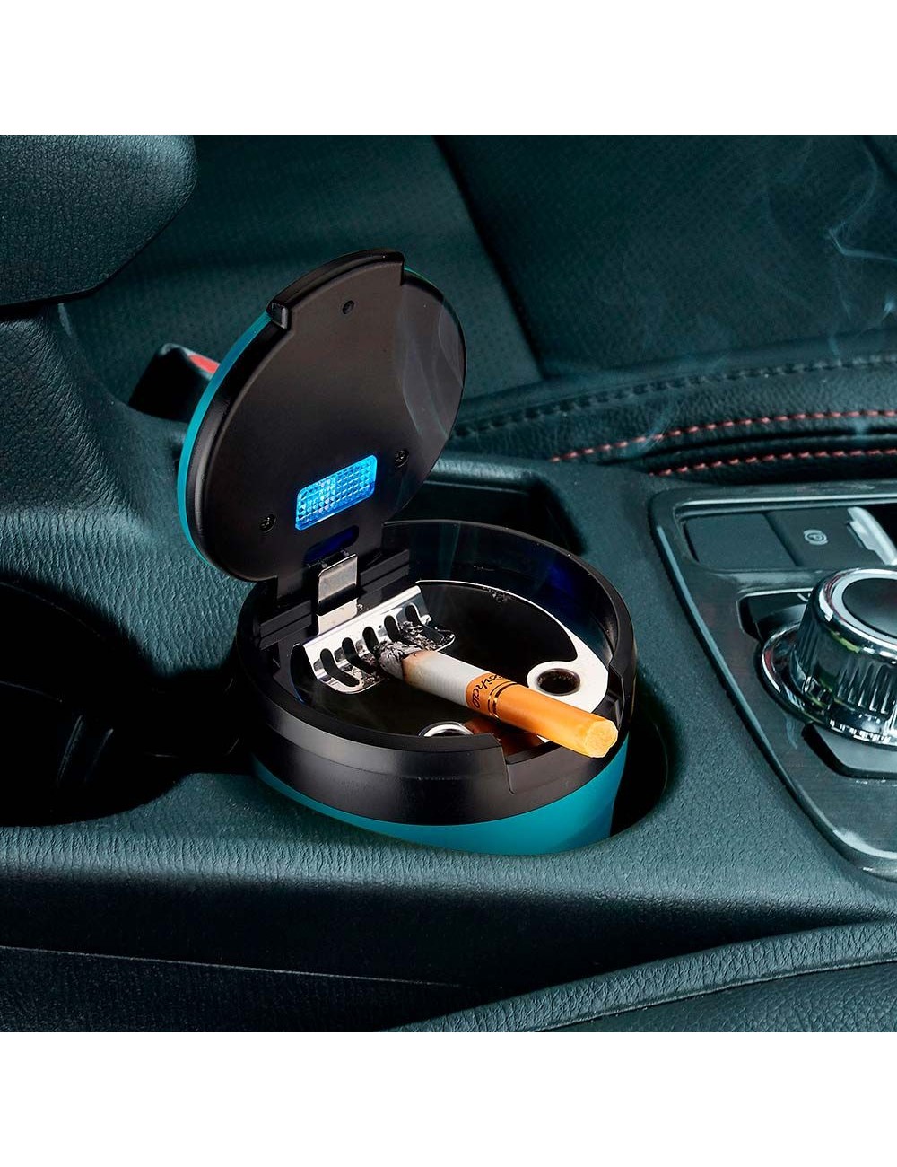 Cenicero redondo con led, colores surtidos, ø8 x 7 cm