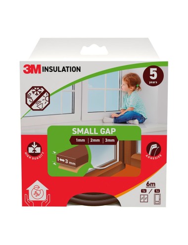 Burlete de aislamiento clásico para huecos pequeños de 1 - 3 mm, marrón, 6 m