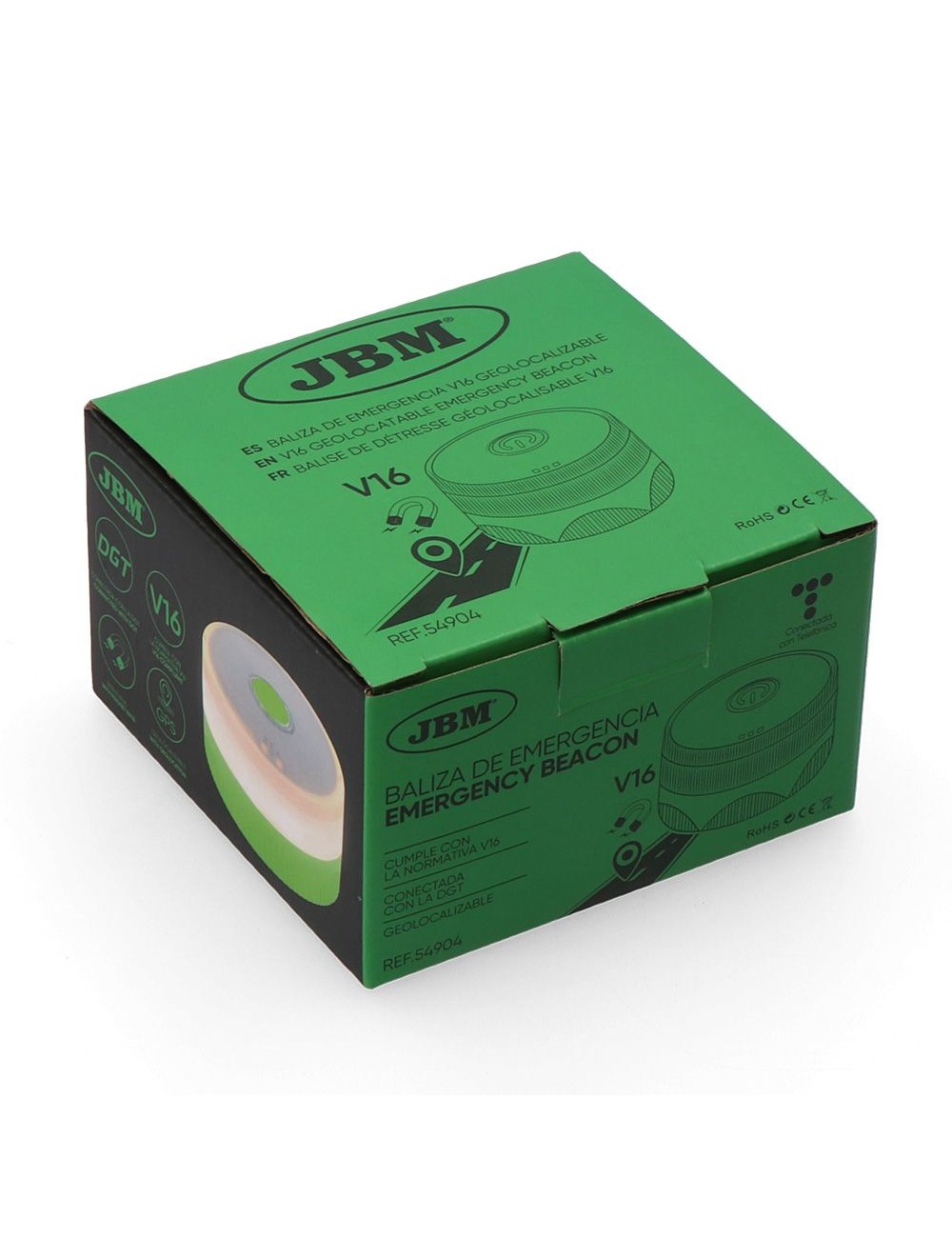 Baliza v16 de emergencia homologada conectada geolocalizable con dgt 3.0 jbm