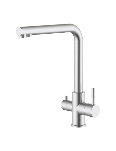 Grifo monomando de cocina caño alto osmosis, inox cepillado, 3 vías