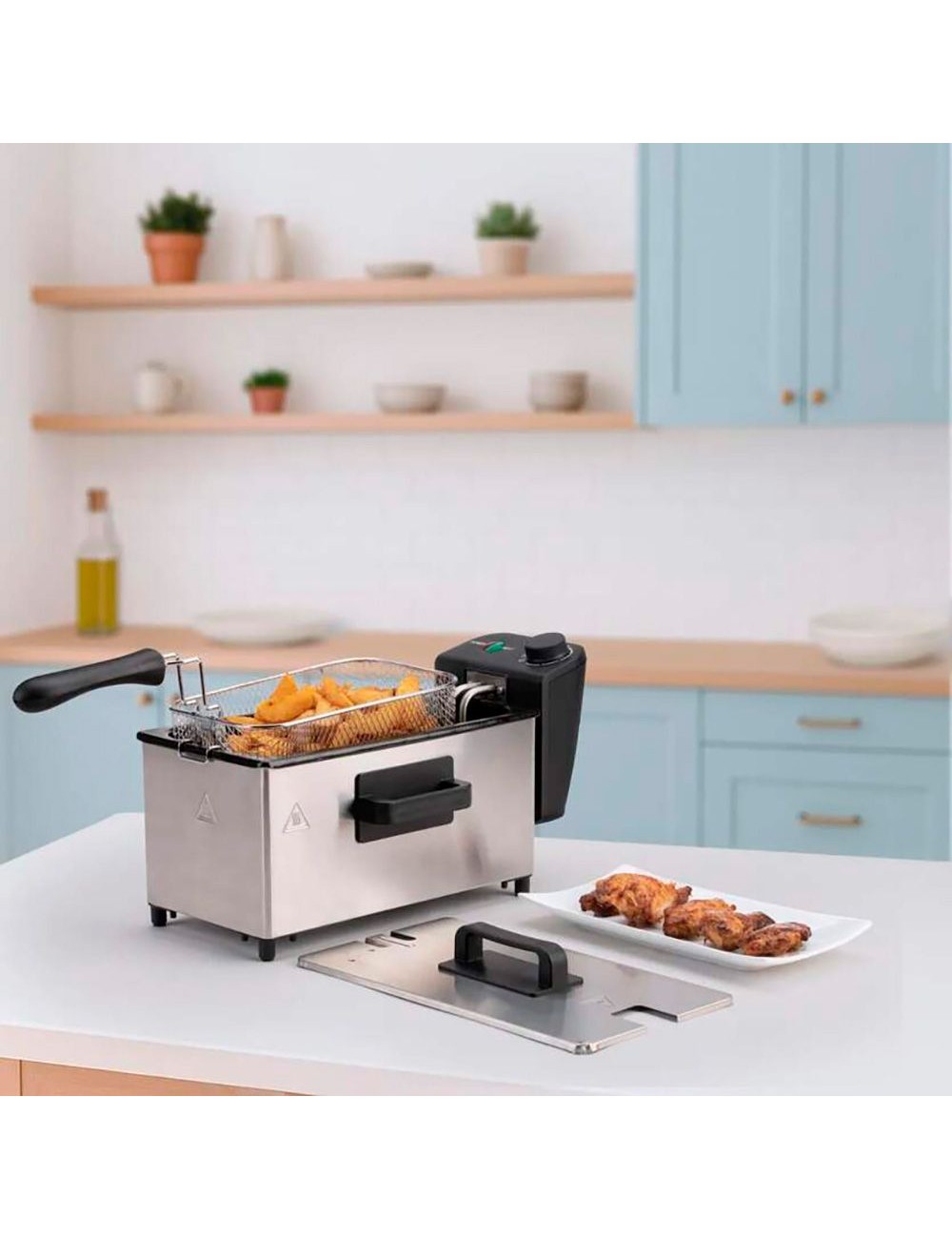 Freidora de acero inoxidable 3 l 2000 w