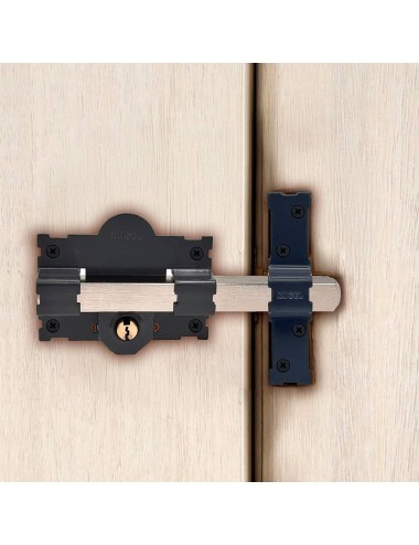 Cerrojo sobreponer crr07 105l/50 mm, pintado gris, llaves iguales amaestradas