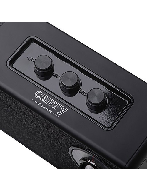 Radio fm recargable con bluetooth cr 1902 negra, 16 x 7 x 10,5 cm