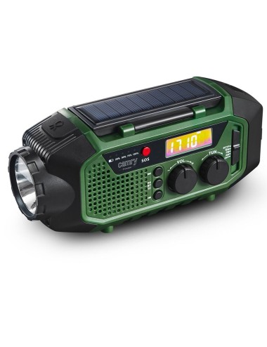 Radio emergencia multifunción solar/dinamo/usb 4000 mah cr1919, verde, 181 x 72 x 82 mm