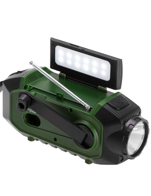 Radio emergencia multifunción solar/dinamo/usb 4000 mah cr1919, verde, 181 x 72 x 82 mm