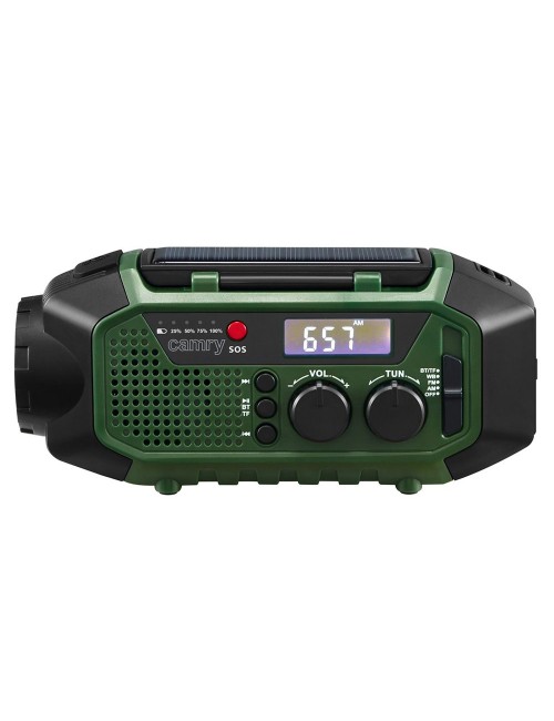 Radio emergencia multifunción solar/dinamo/usb 4000 mah cr1919, verde, 181 x 72 x 82 mm