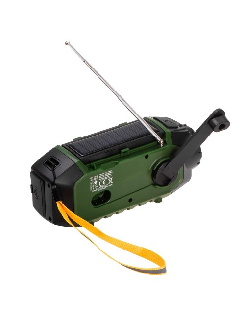 Radio emergencia multifunción solar/dinamo/usb 4000 mah cr1919, verde, 181 x 72 x 82 mm